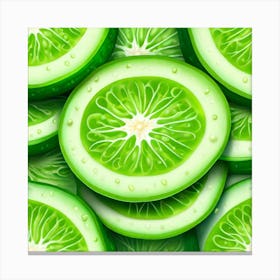 Cucumber Slices Background Canvas Print