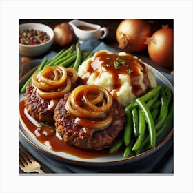Salisbury steak, Gravy And Mashed Potatoes Canvas Print