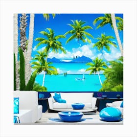 Tropical Living Room Canvas Print