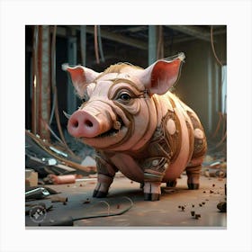 Robot Pig Canvas Print