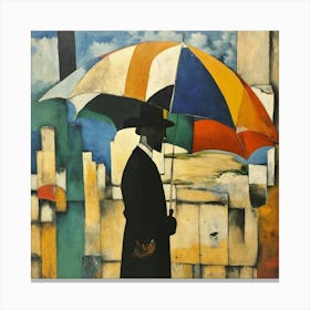 French man with an umbrella Canvas Print