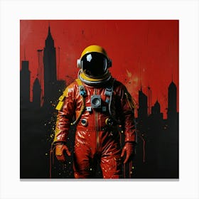 Red spaceman Canvas Print