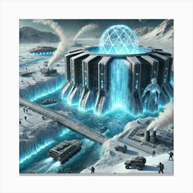 A Futuristic Sci Fi Depiction Of The Iceflow Nexus Canvas Print