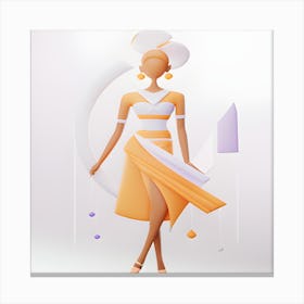 African Woman In White Dress Canvas Print