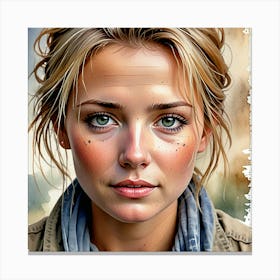 Portrait Of A Young Woman 5 Canvas Print