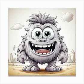 Cartoon Monster Illustration 1 Canvas Print