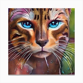 Watercolor Feline 1 Canvas Print