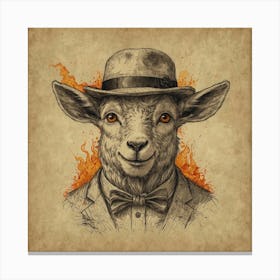 Goat In A Suit 3 Canvas Print