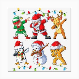 Dabbing Santa Elf Friends Christmas Boys Girls Men Xmas Dab Canvas Print