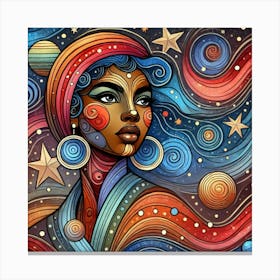 Calyra Celestial Portrait Canvas Print