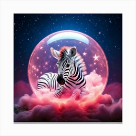 Firefly Bioluminescent, Cute, Tiny, Miniature, Sleeping, Baby Zebra, Moonlight, Adorable, Big Eyes, (2) Canvas Print