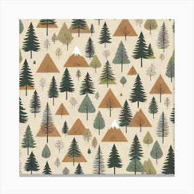 Pine Trees In The Forest Canvas Print