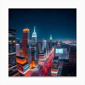 New York City At Night Canvas Print