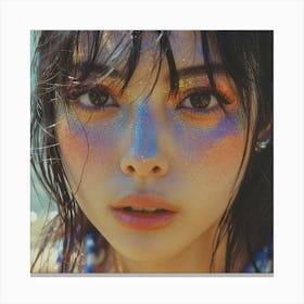 Asian Girl With Glitter Makeup 1 Canvas Print