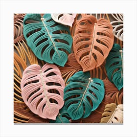 Tropical Leaves Monstera Canvas Print