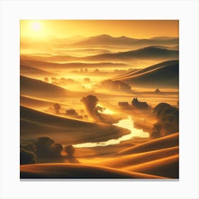 Sunrise In The Countryside Canvas Print