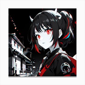 Anime Girl With Red Eyes Canvas Print