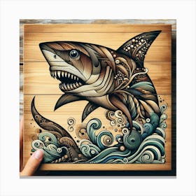 Dynamic Shark Wave Art Canvas Print