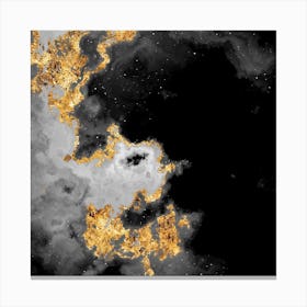 100 Nebulas in Space with Stars Abstract in Black and Gold n.076 Canvas Print