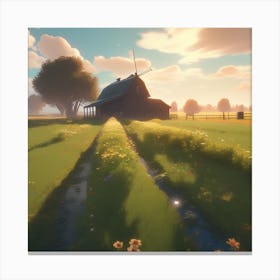 Sunset On The Farm 2 Canvas Print