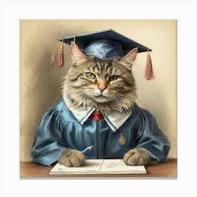 Graduation Cat 4 Canvas Print