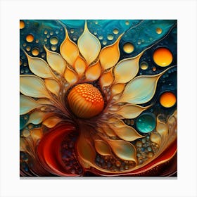 Abstract Of A Sunflower Canvas Print