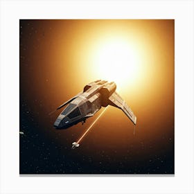 Spaceship In Space Canvas Print