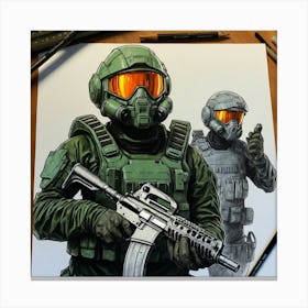 Halo Soldier 2 Canvas Print