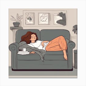 Sleep On The Couch Canvas Print