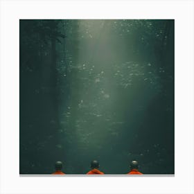 Monks In The Forest Canvas Print