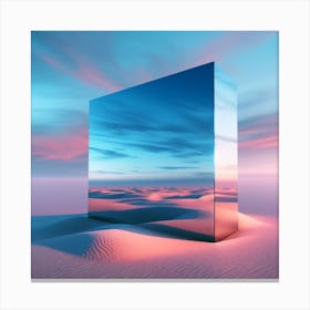 Ai Image Of Mirror Monolith In Desert Canvas Print