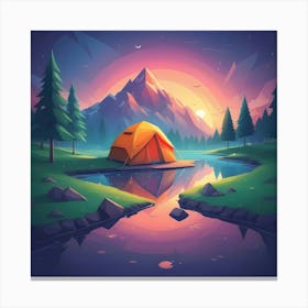 Tent In The Woods Canvas Print