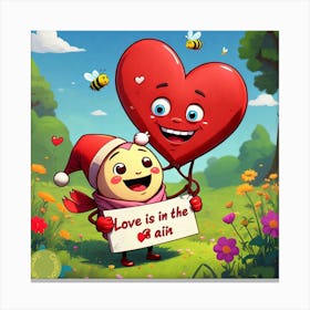 Love is in the air heart Canvas Print