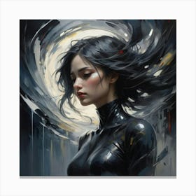 Girl In Black 1 Canvas Print