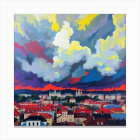 Storm Clouds Over Prague Canvas Print