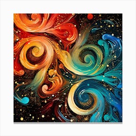 Abstract Swirls Painting Canvas Print