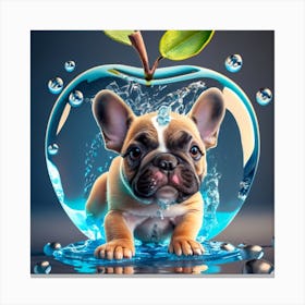 Apple In Water Canvas Print