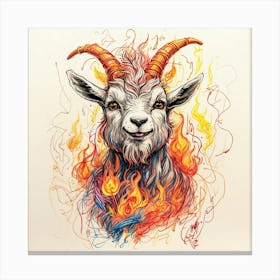 Goat On Fire 38 Canvas Print