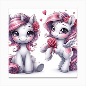 Valentine's Day, Unicorn Canvas Print