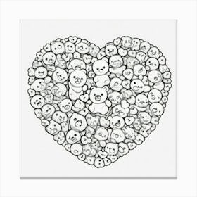 Heart Of Teddy Bears Canvas Print