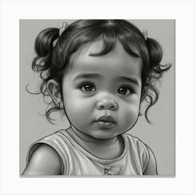 Portrait Of A Baby Girl Canvas Print