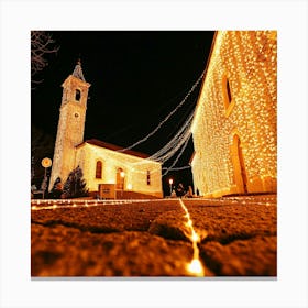 Christmas Lights In The Church 1 Canvas Print