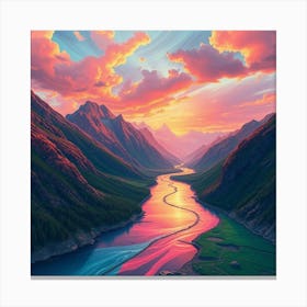 Sunset In The Mountains 2 Canvas Print