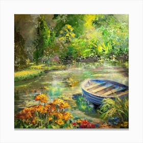 Boat In The Garden Canvas Print