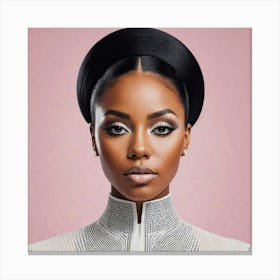 Black Woman With Black Hair Canvas Print