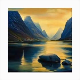 Sunset In The Fjords Canvas Print