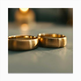 Wedding Rings On A Table 1 Canvas Print