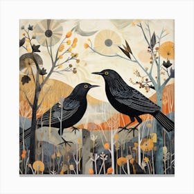 Bird In Nature Blackbird 4 Canvas Print