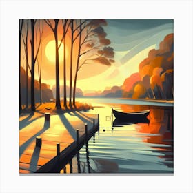 Sunset At The Dock 6 Canvas Print