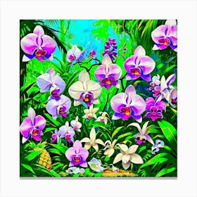 Orchids In The Jungle 4 Canvas Print